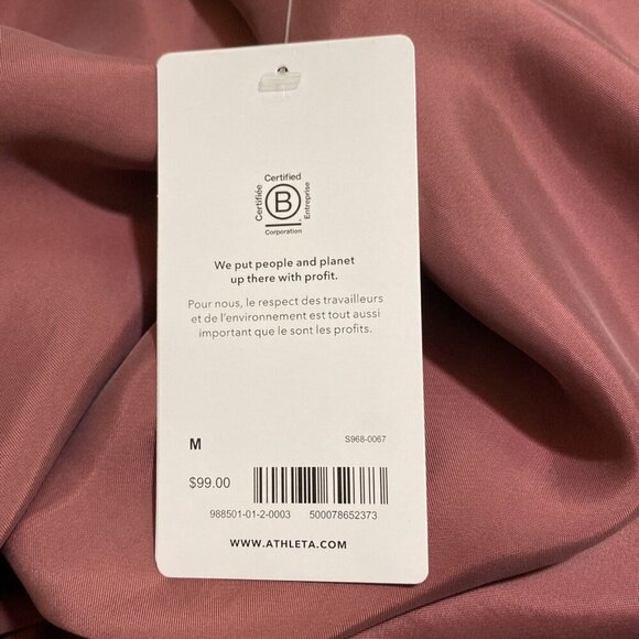 ATHLETA Calm Cool Pant Rose Pink Wide Leg Elastic Waist Pocket Med NWT MSRP $99 - Picture 7 of 12